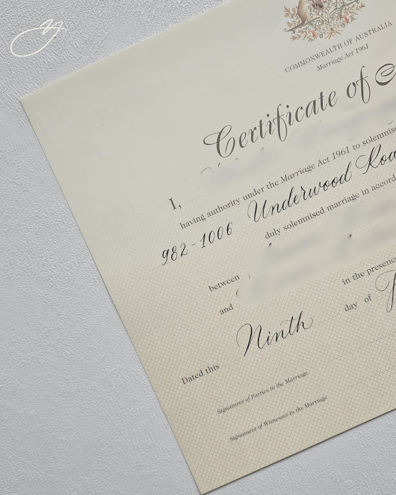 Wedding Certificate Calligraphy – Handwritten Marriage Certificate