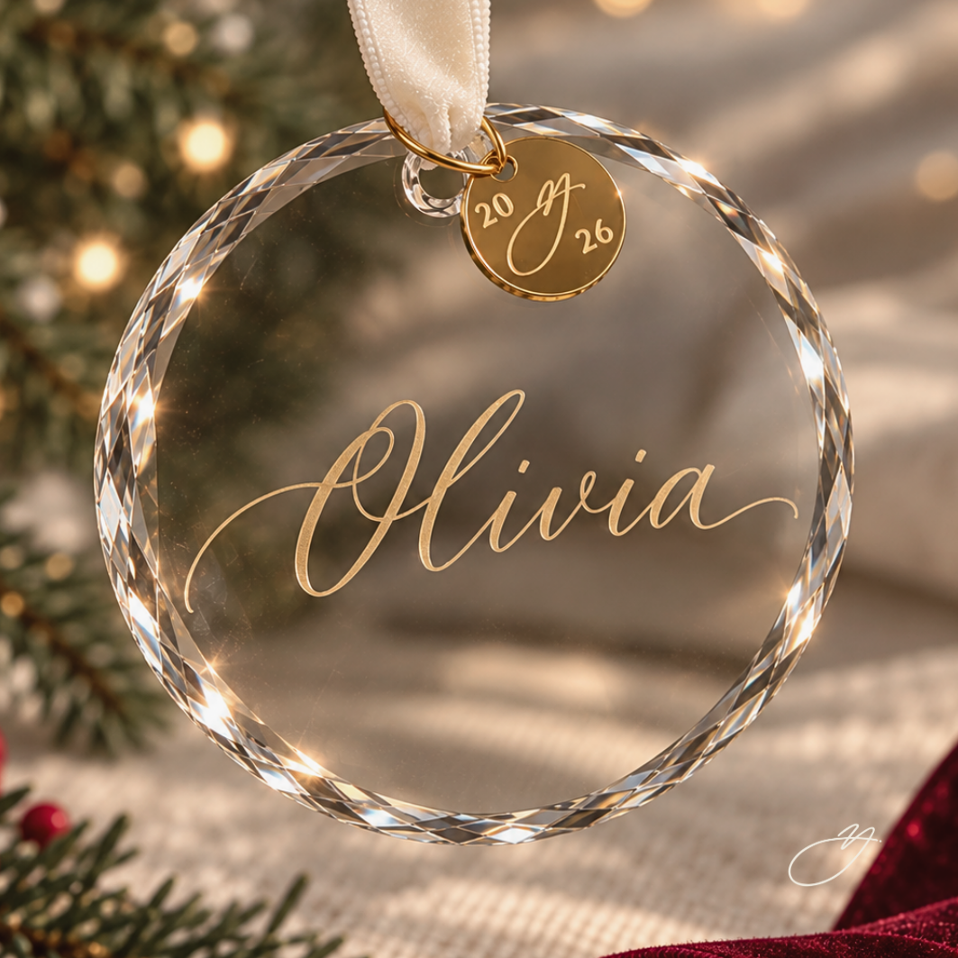 The Personalised Crystal Christmas Ornament