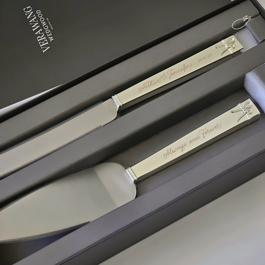 Engraved Cake Cutting Set