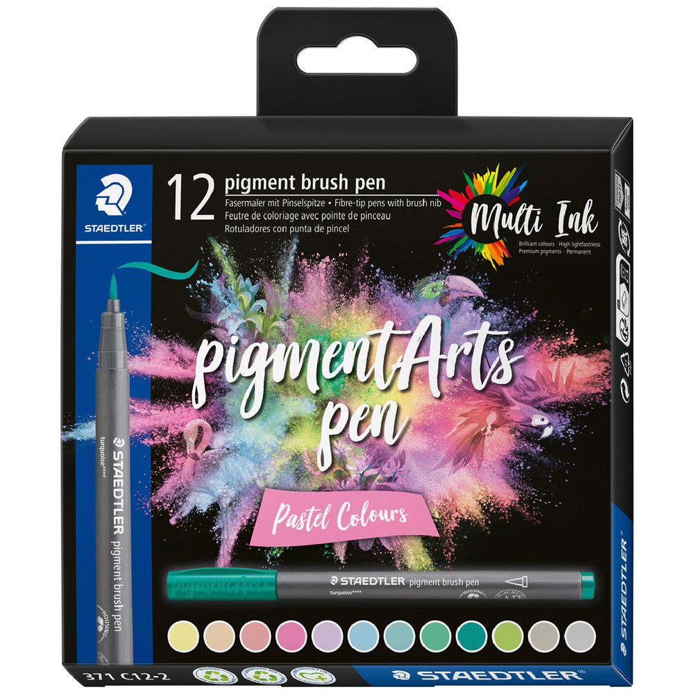 Staedtler Pigment Arts Brush Pen Set 12 (Pastel)