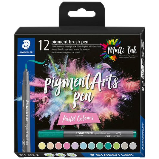Staedtler Pigment Arts Brush Pen Set 12 (Pastel)